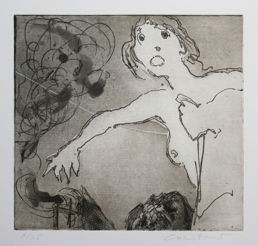 Constant, 1987, De brand I, ets / aquatint, Cobra