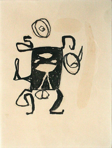 Piet Ouborg, o.i. inkt tekening, collectie Bijenkorf Beheer, abstract, Vrij Beelden