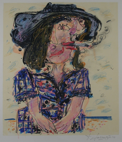 Kees Salentijn, 2004, Fumando Espero, gouache (gemengde techniek) op papier.